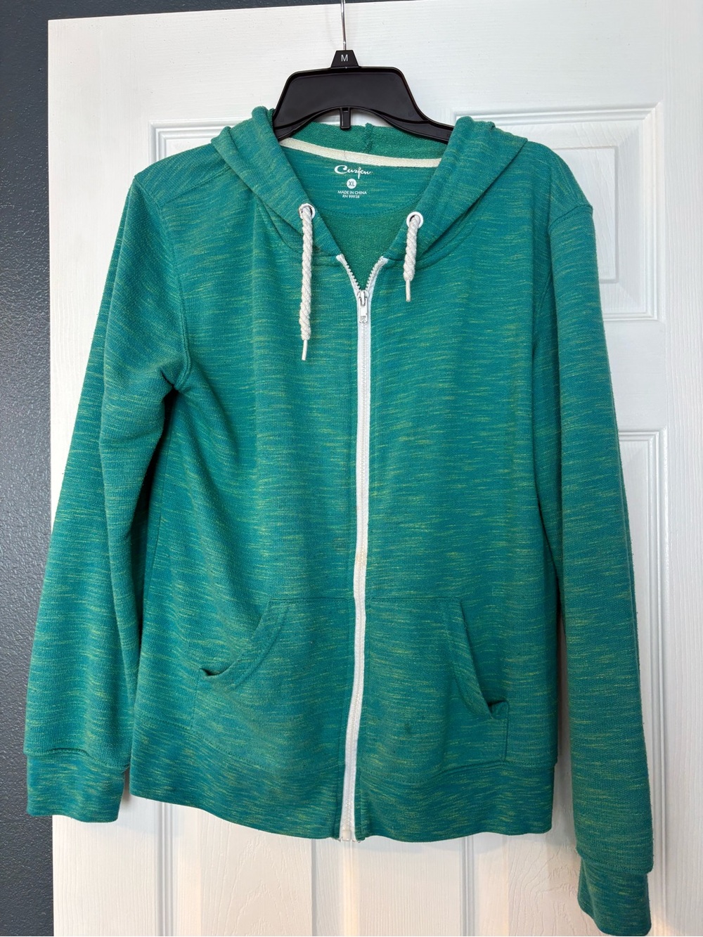 🔴10/$10! Curfew Green and Blue Heathered Zip-Front Hoodie